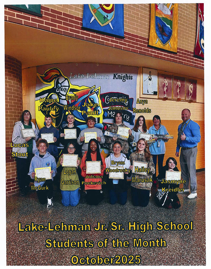 Lake-Lehman Jr. Sr. High School October 2025 Students of the Month!